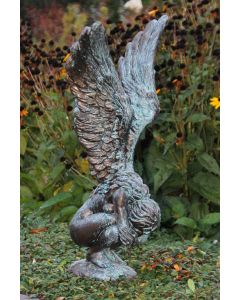 Hockende Engelfrau "RACHEL", Bronze Optik